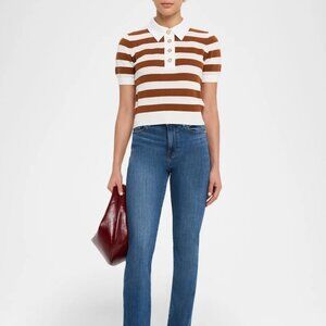 Frame The Bold Stripe Cashmere & Cotton Polo